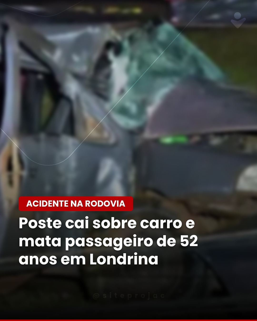 Acidente com poste mata passageiro em Londrina